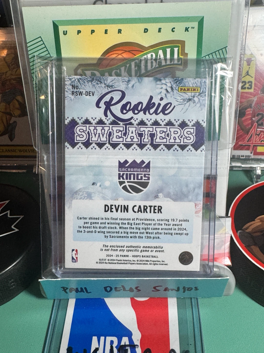 2023-24 Panini NBA Hoops Rookie Sweaters Devin Carter Card - photo 3