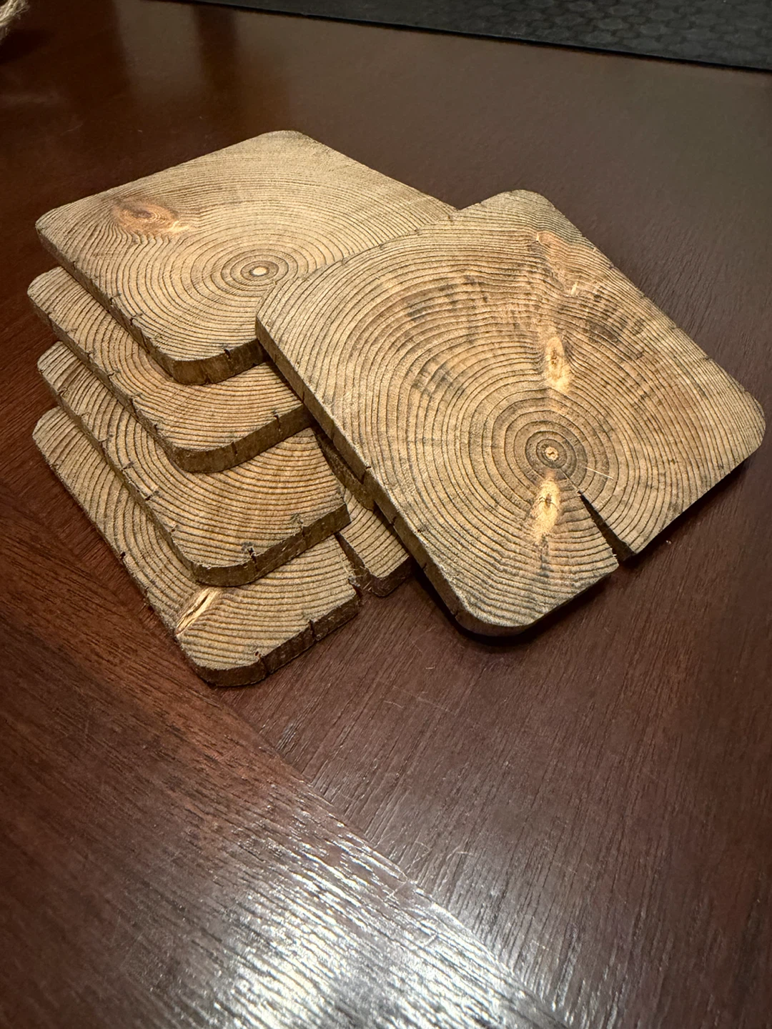 Wood drink coasters