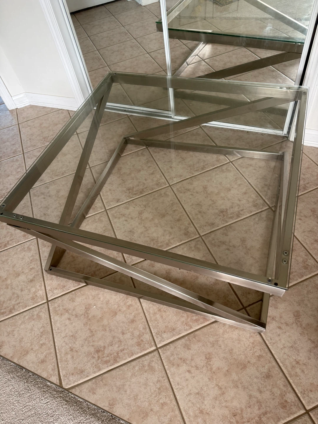 Glass and Metal Coffee Table