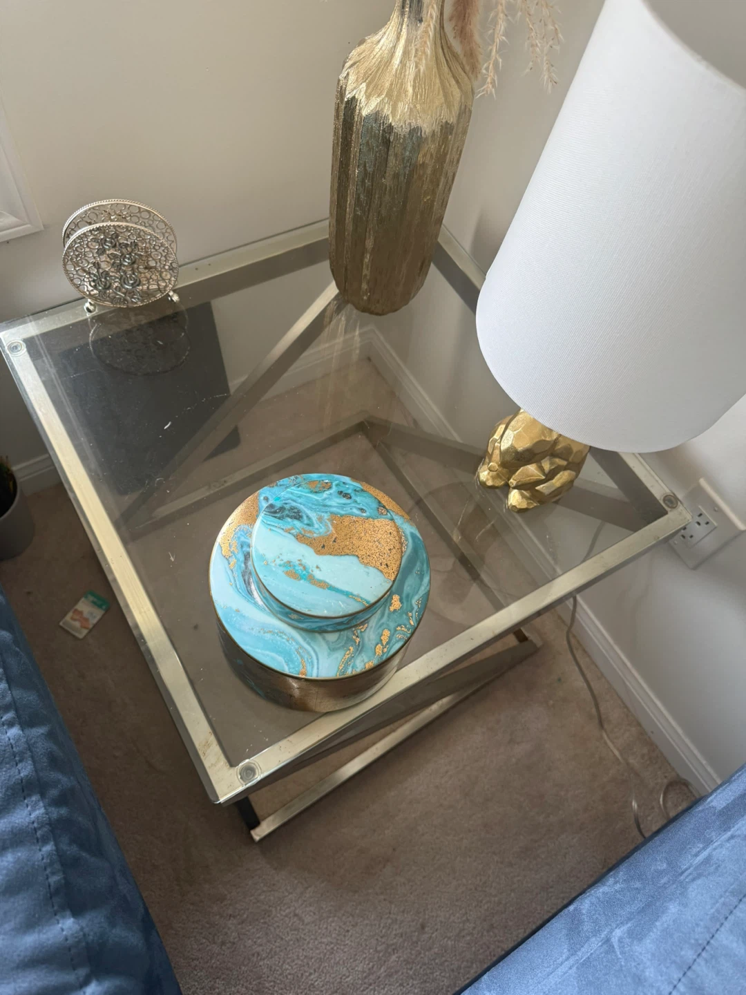 Glass and Metal Coffee Table - photo 3