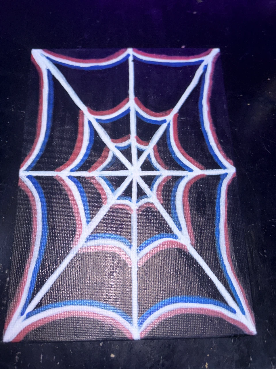 Hand-Painted Spiderweb Canvas Art