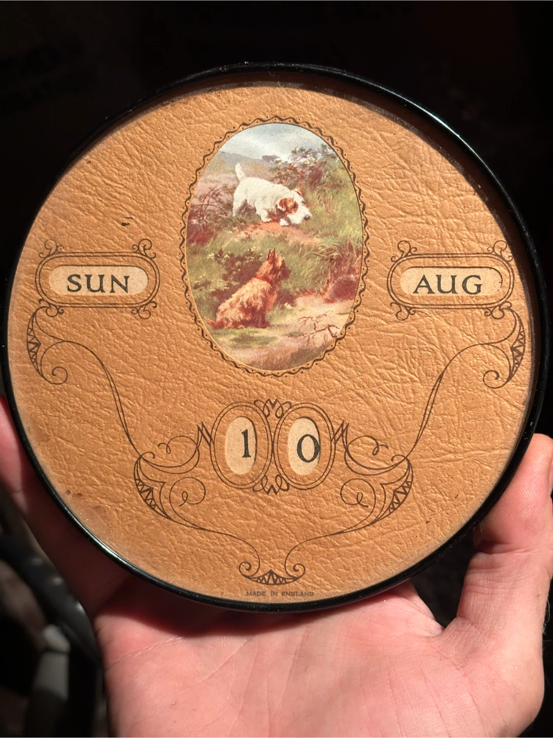 1950s English Perpetual Desk Calendar Terrier Dogs