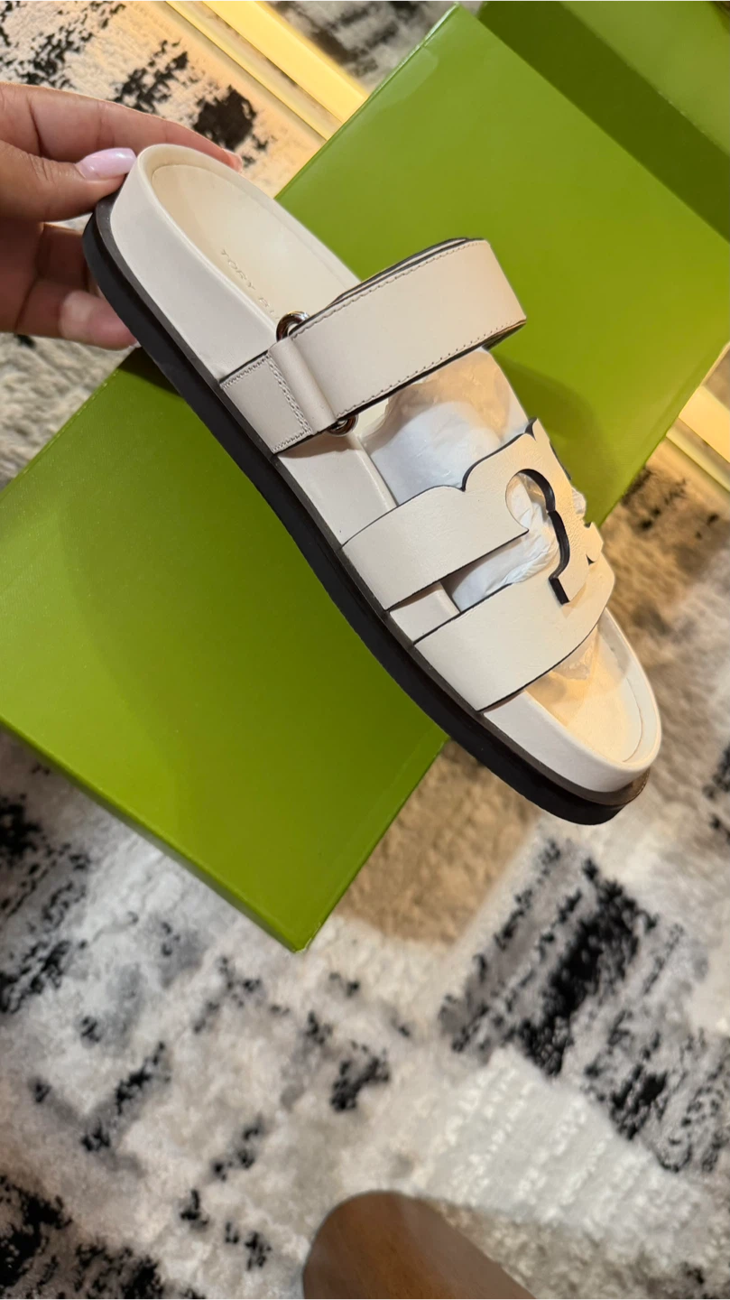 Tory Burch White Leather Miller Slides - photo 3