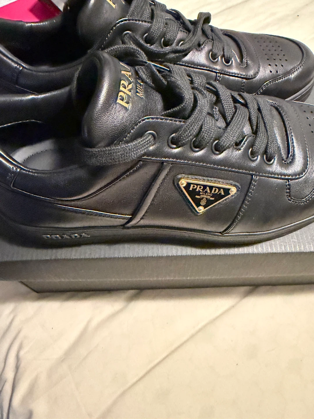 Prada Downtown Leather Sneakers