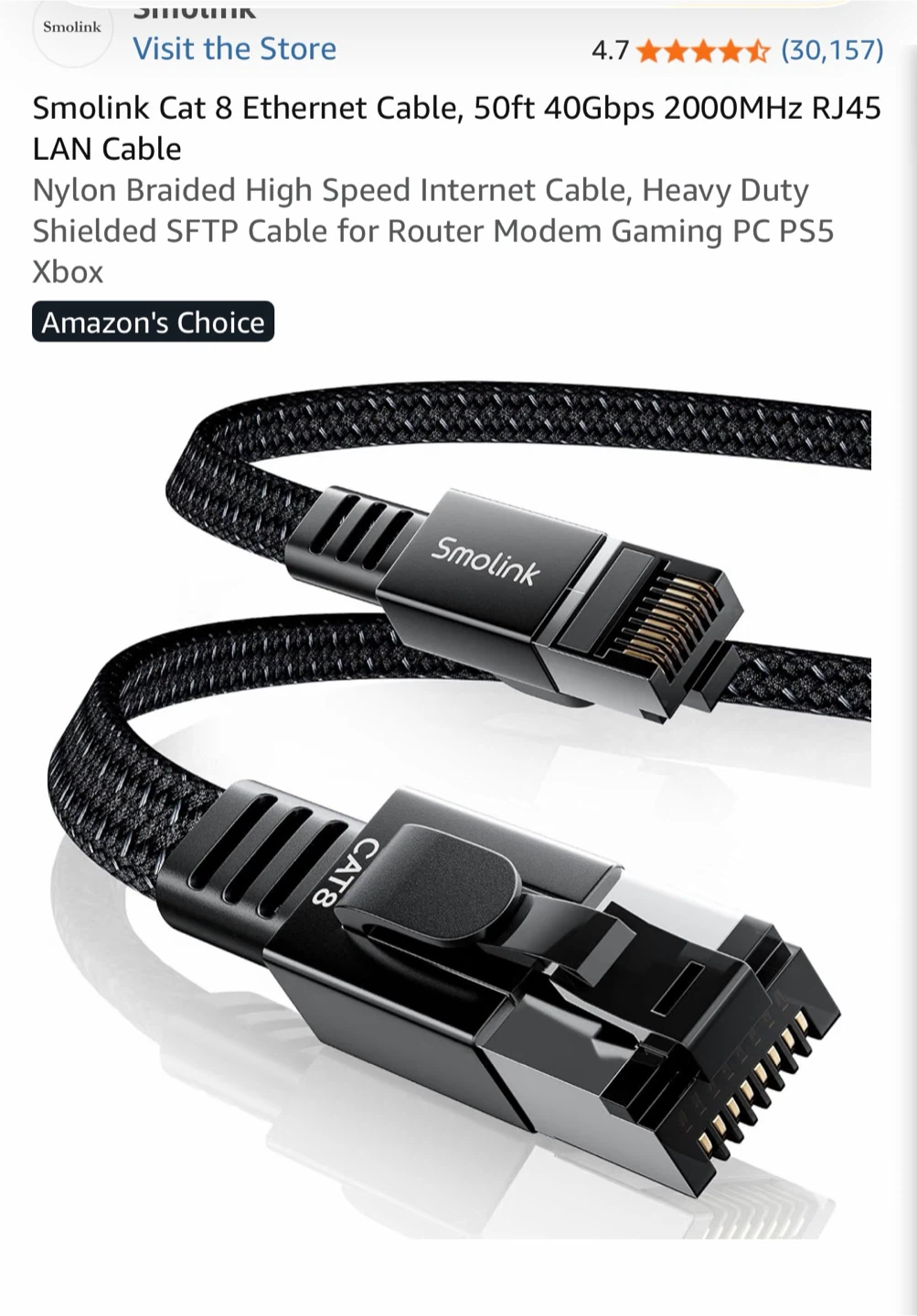 Smolink Cat 8 Ethernet Cable