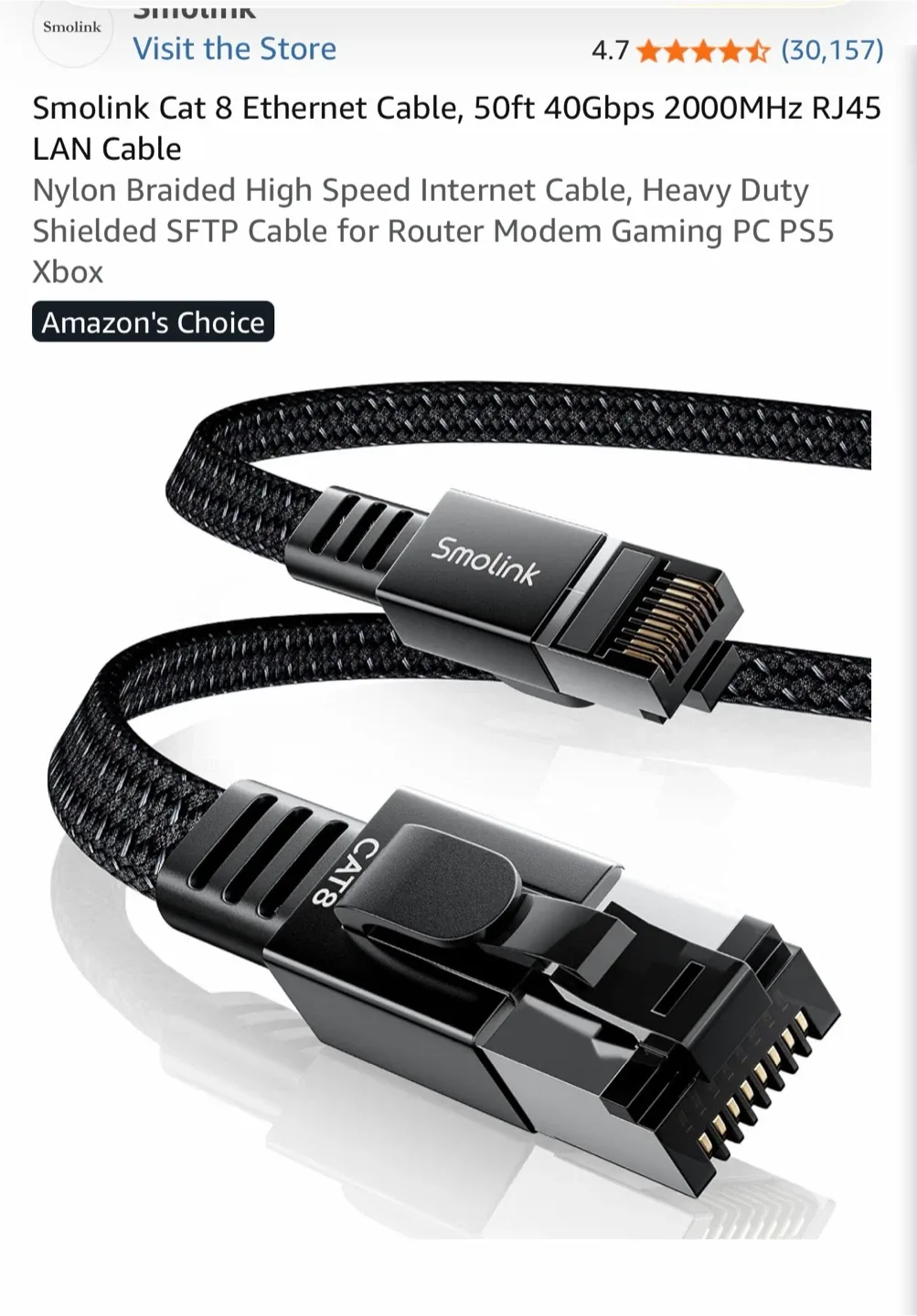 Smolink Cat 8 Ethernet Cable