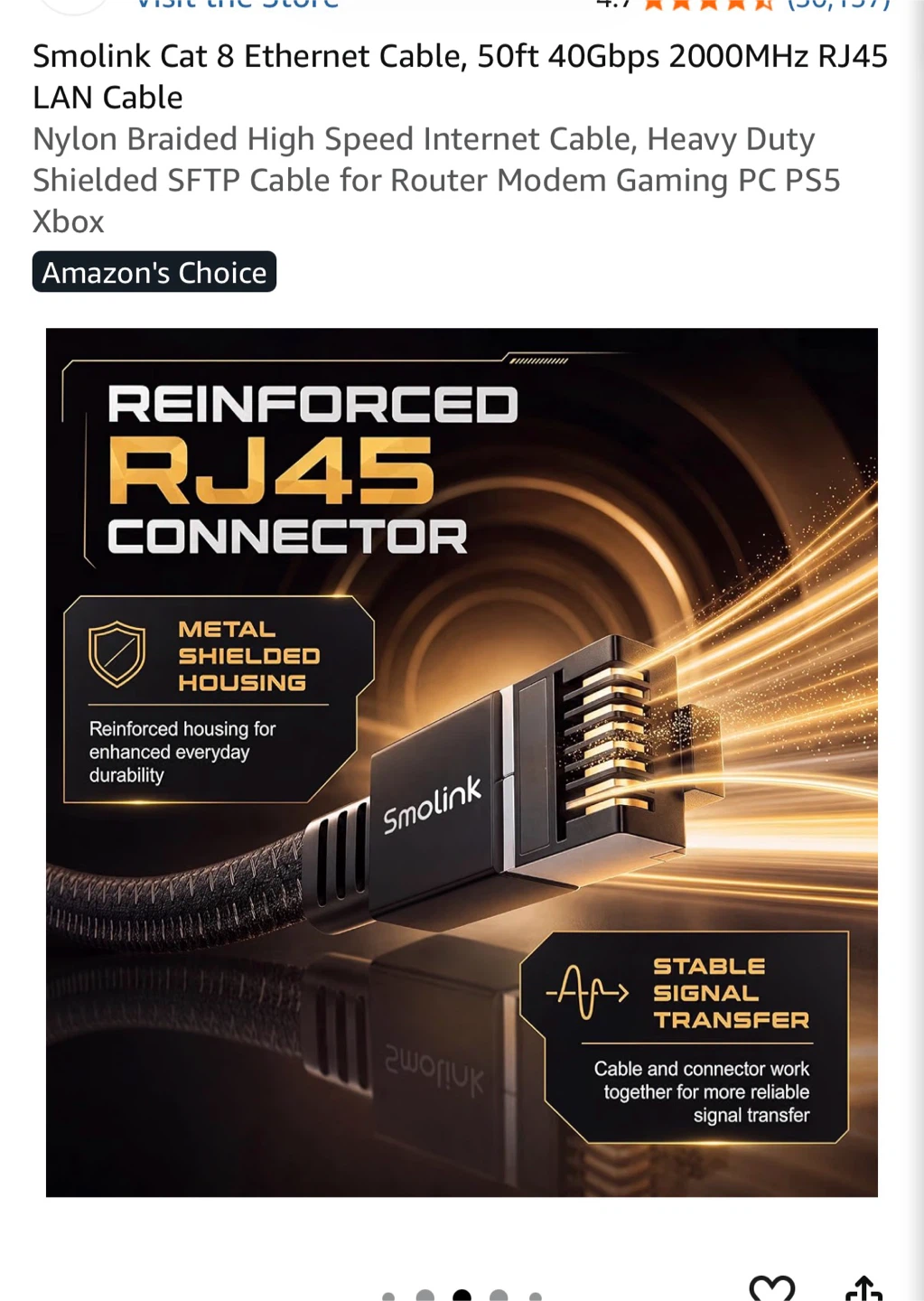 Smolink Cat 8 Ethernet Cable - photo 3