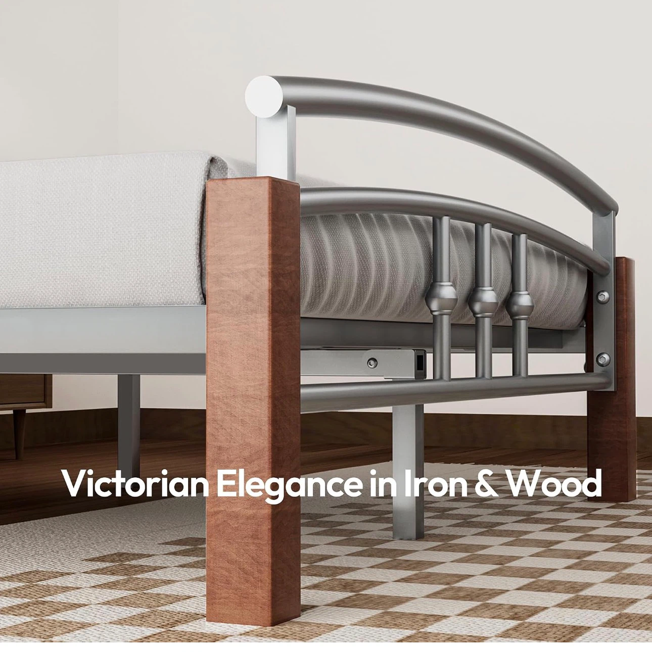 Victorian Elegance Metal Bed Frame - Twin XL - photo 5