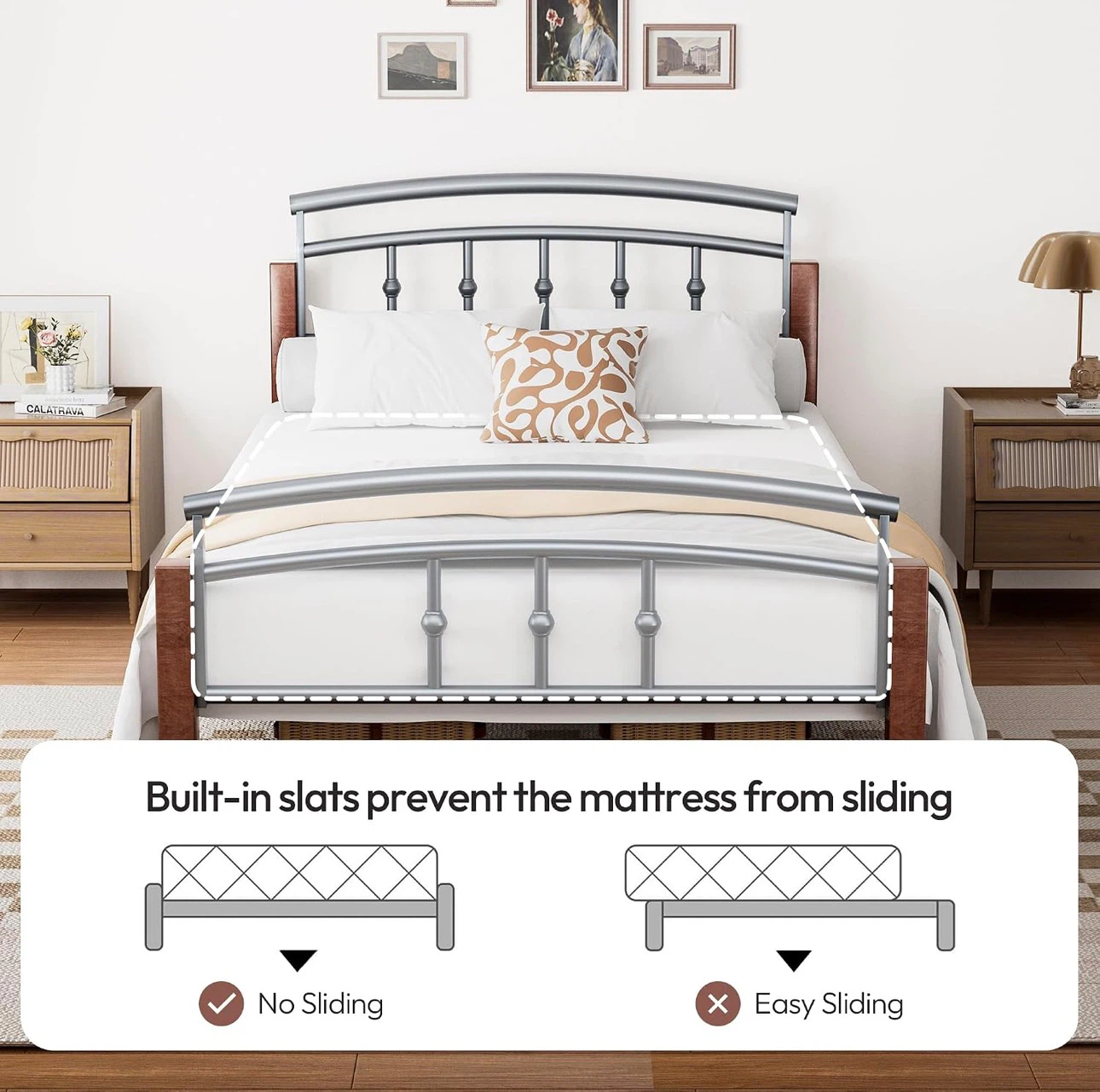 Victorian Elegance Metal Bed Frame - Twin XL