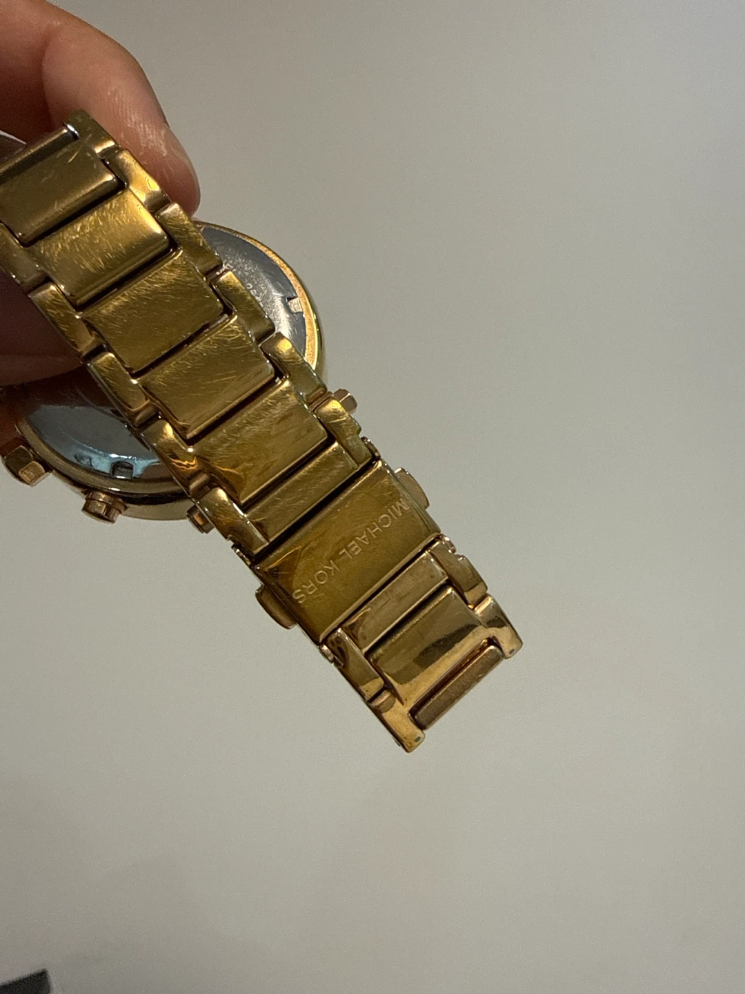 Michael Kors Goldtone Watch with Red Dial and Crystal Bezel - photo 4