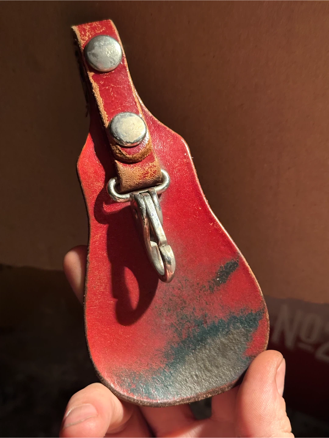 Vintage leather key ring holder