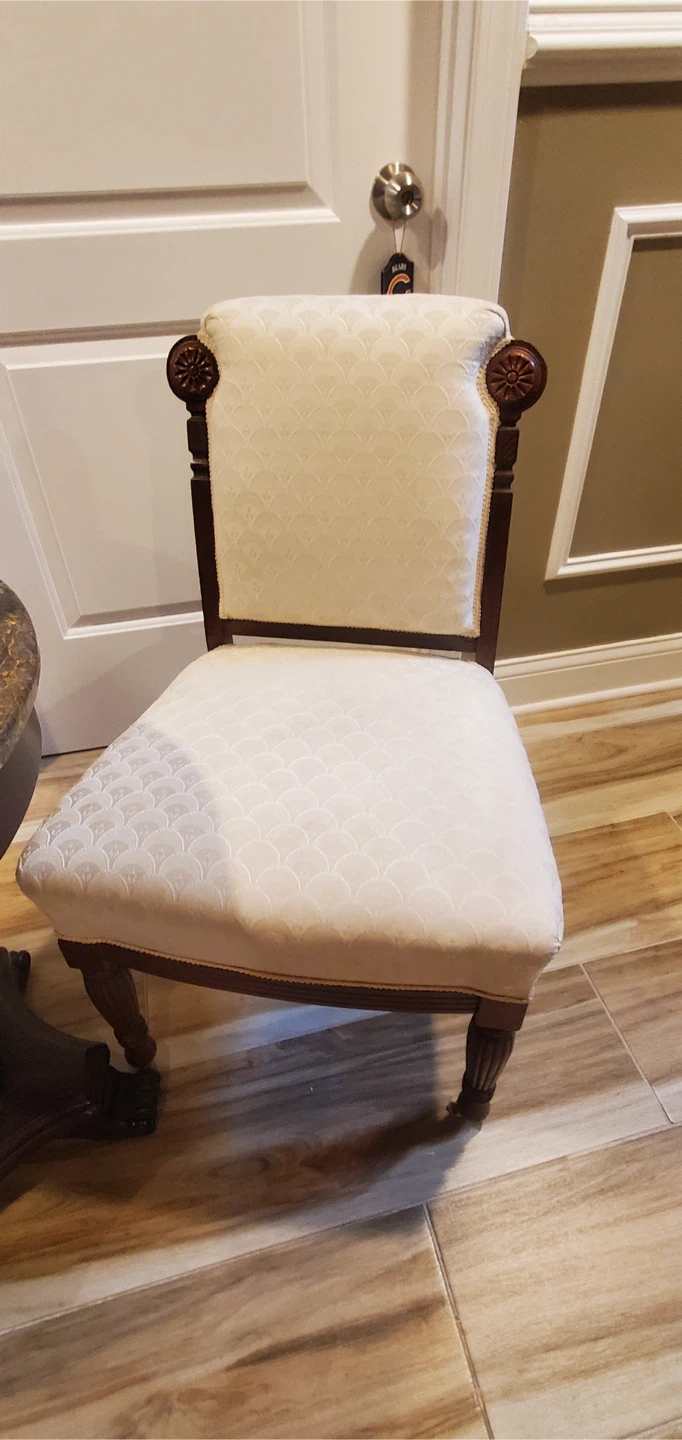 Vintage Accent Chair - Upholstered Wood Frame - photo 2