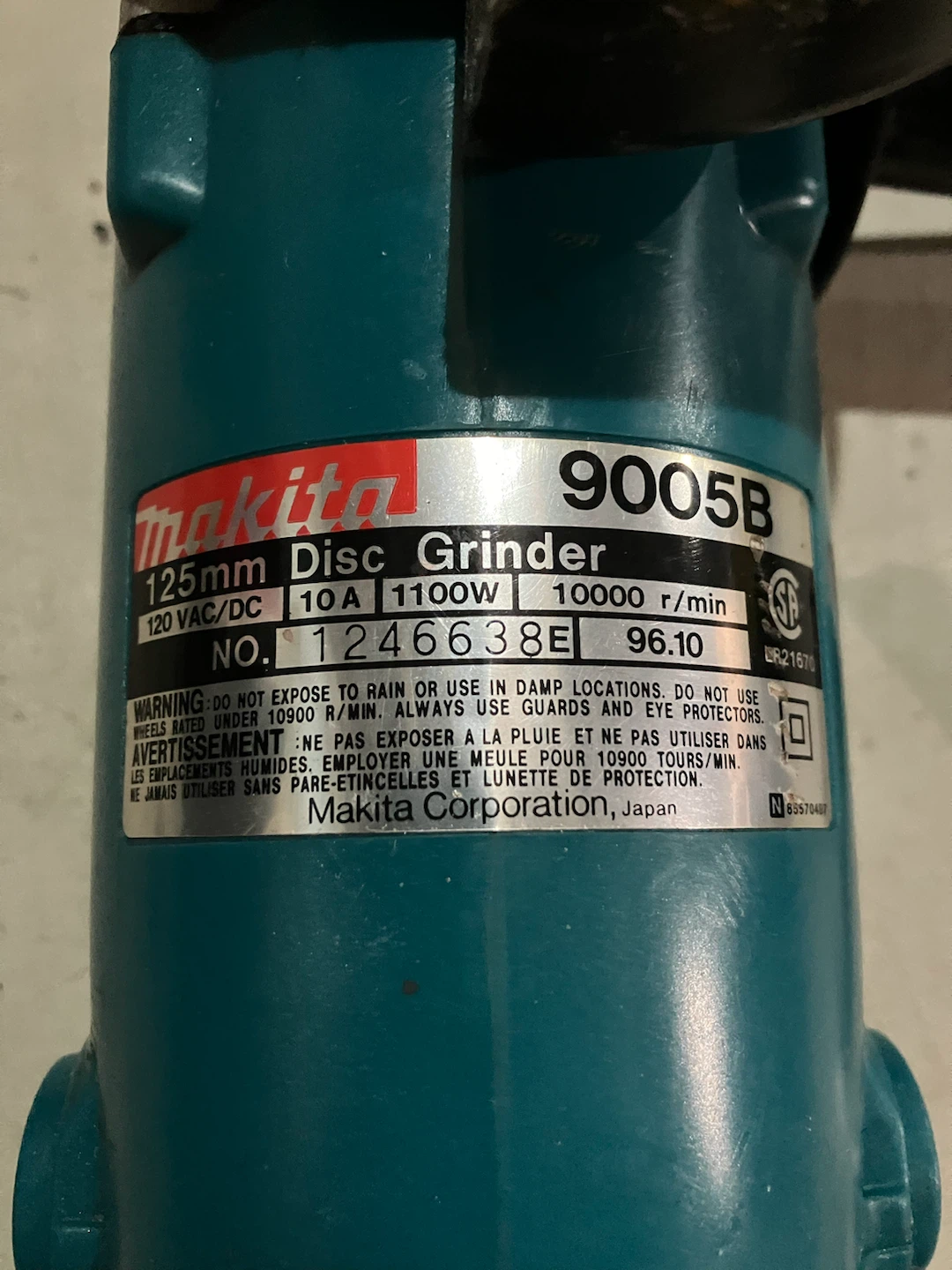Makita 9005B 5” Disc Grinder – Made in Japan - photo 3