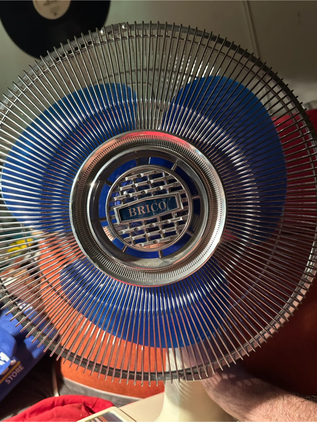 Vintage BRICO 12" Blue Blade Retro Oscillating Fan - photo 2