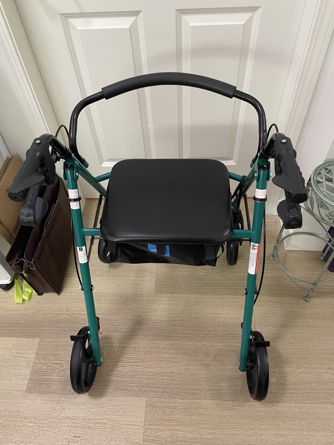 Medline Rollator 4-Wheel Foldable Walker with Seat