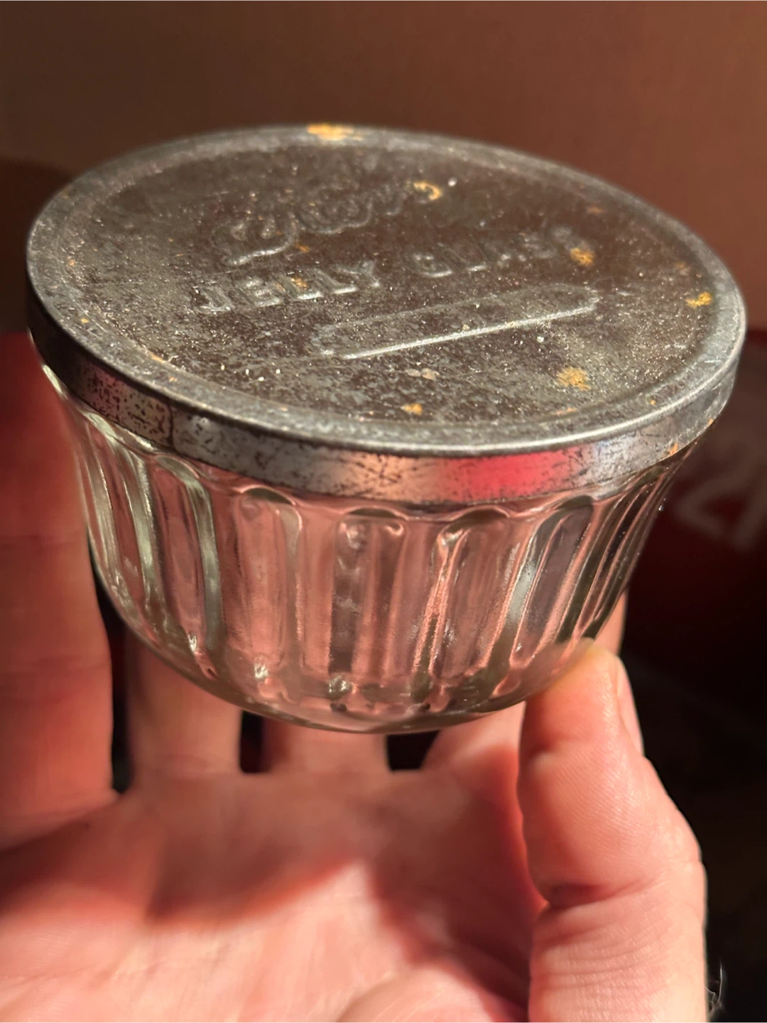 Vintage kerrs jelly glass