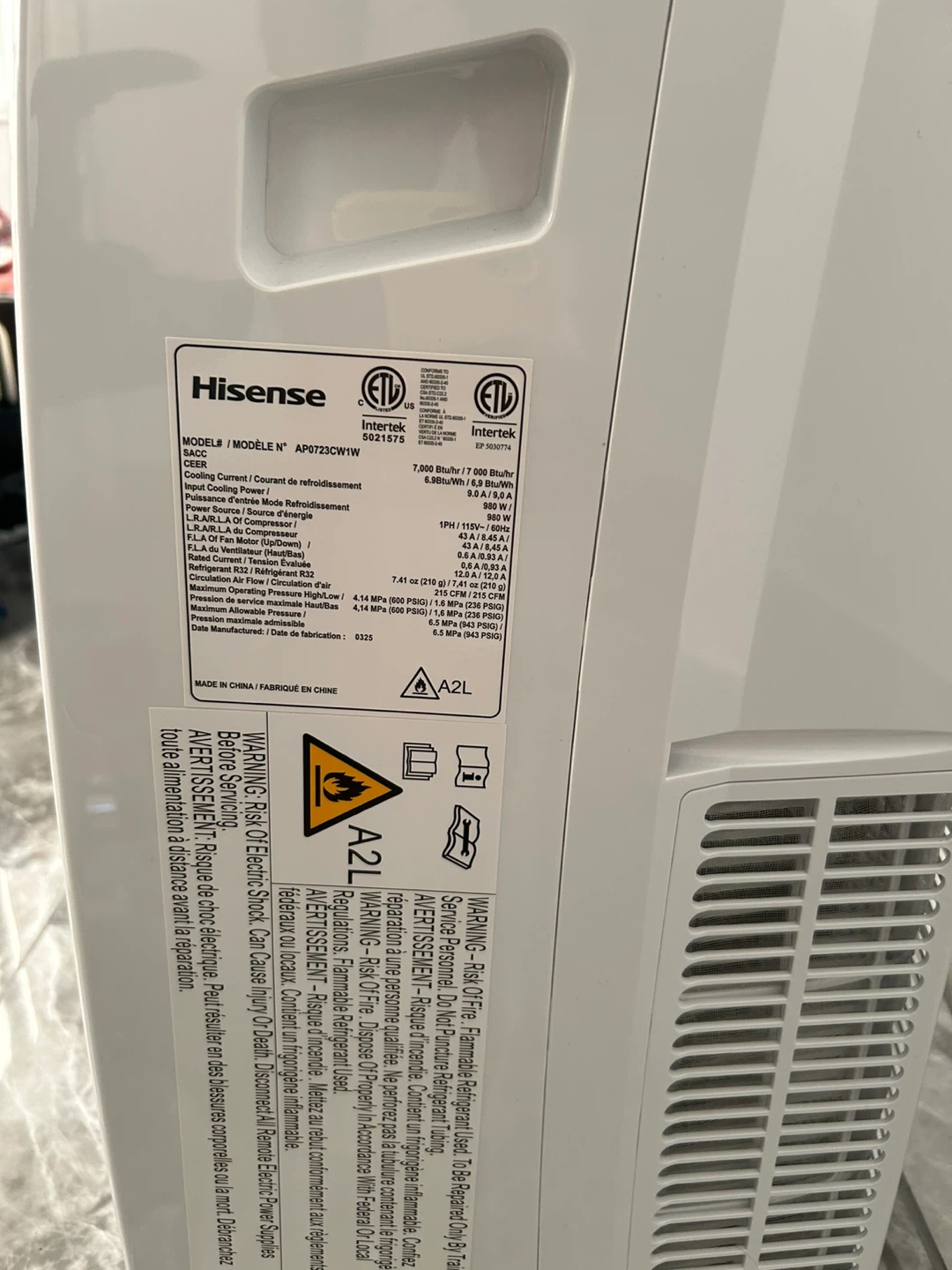 Free Delivery - Hisense 7,000 BTU Smart Portable AC - photo 3