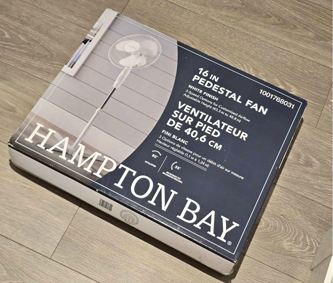 MOVING OUT SALE- Hampton Bay 16 in. Pedestal Fan - White