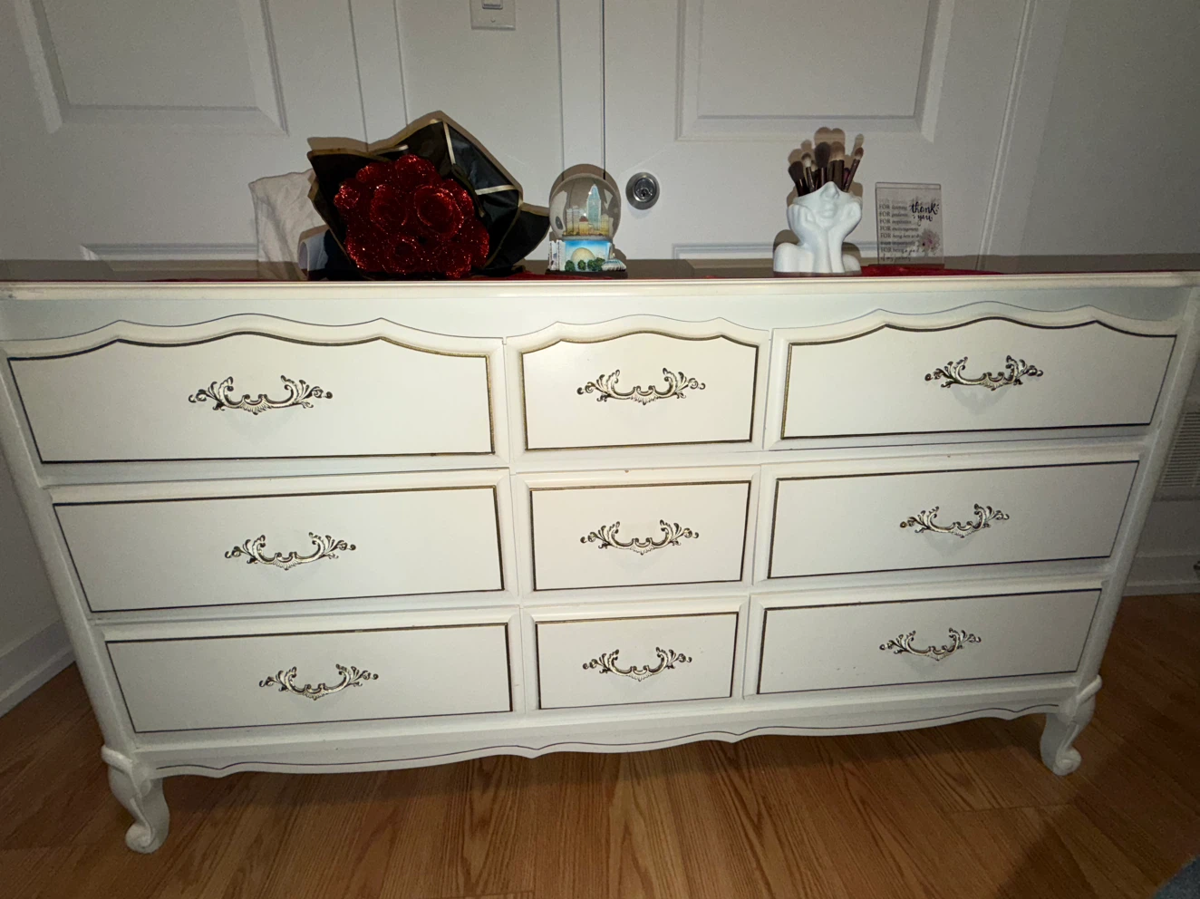 Antique White Dresser with 9 Drawers - photo 2