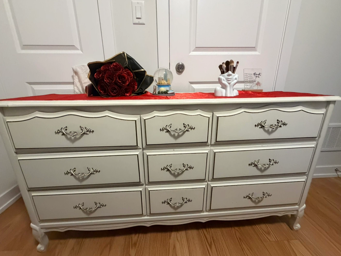 Antique White Dresser with 9 Drawers - photo 3