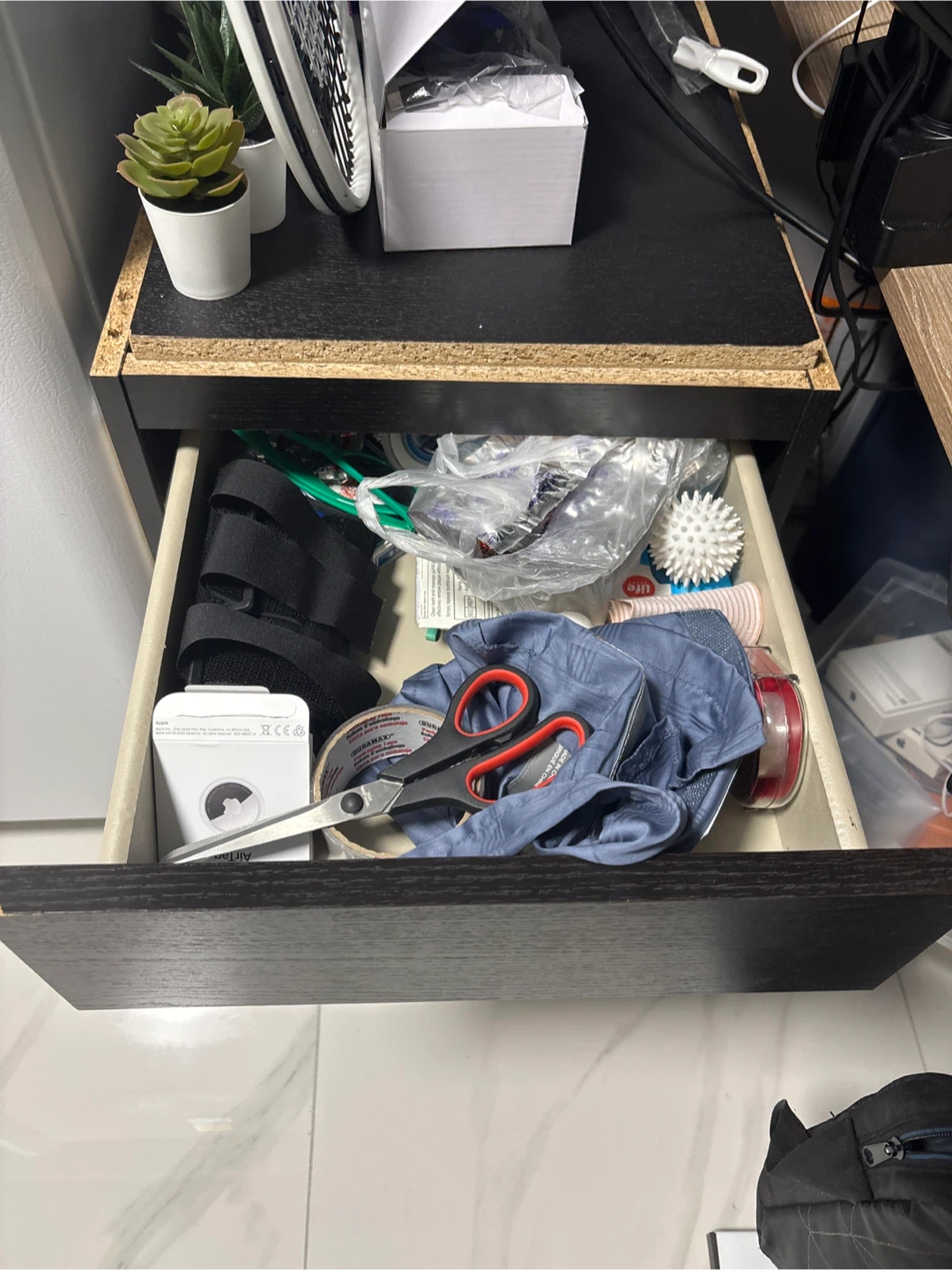 Black 2-Drawer Filing Cabinet (open from top) - photo 2