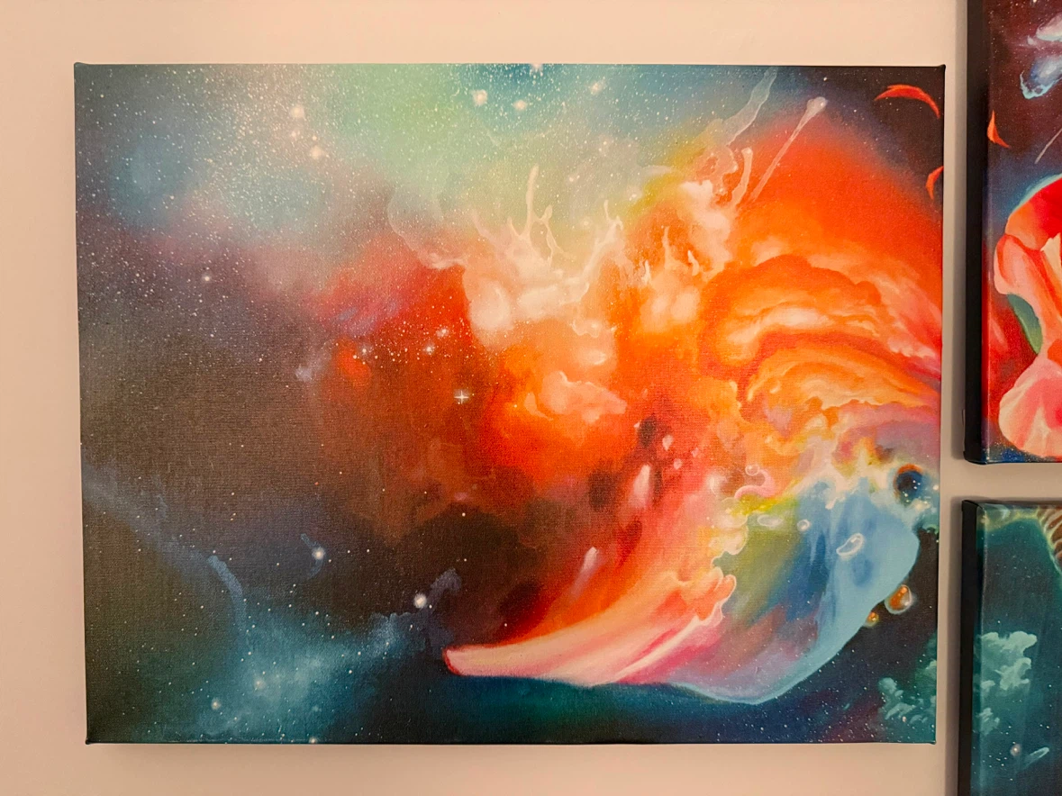 Abstract Nebula & Floral Canvas Art Set - photo 5