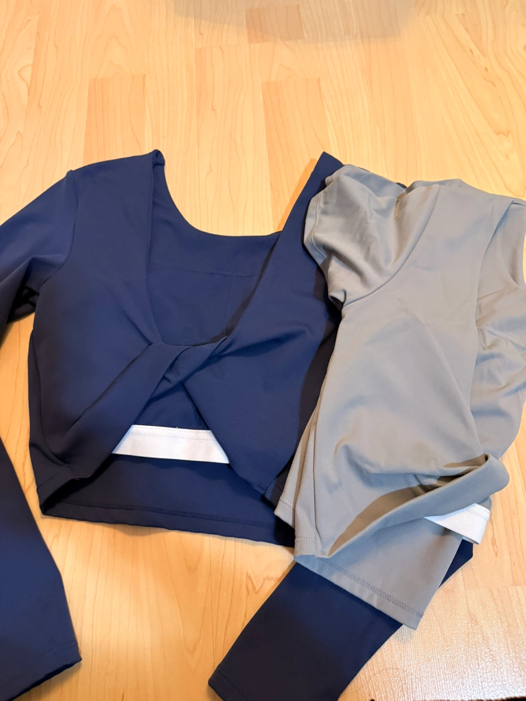 Athletic Crop Tops - Blue & Grey
