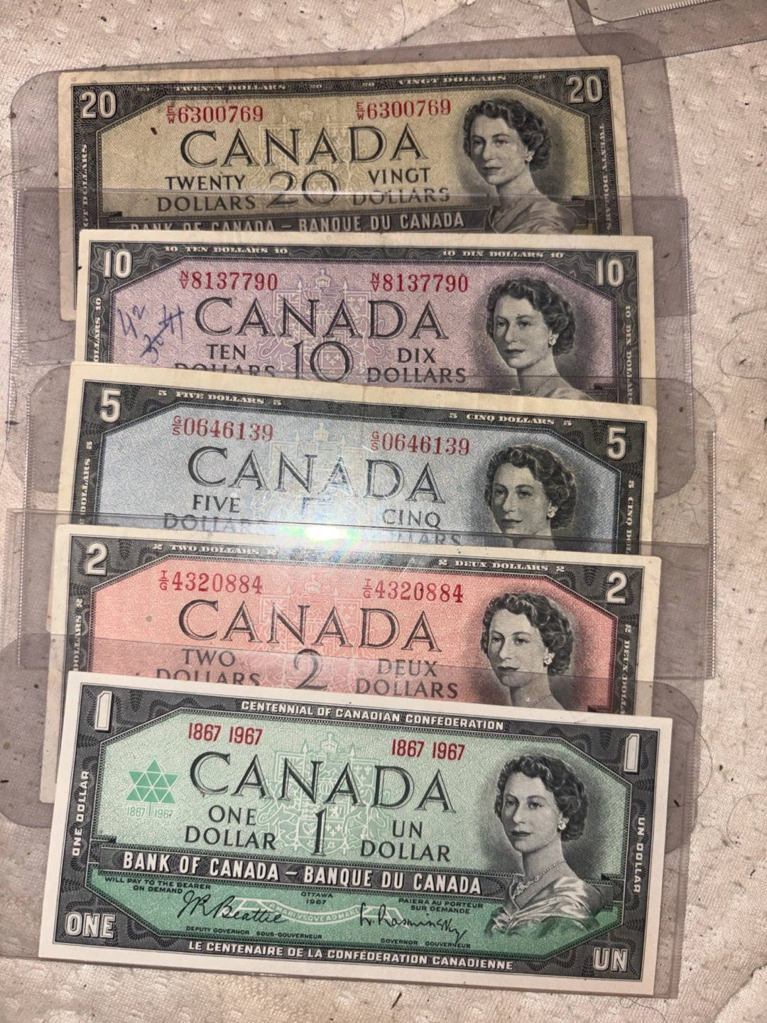 Collection of Canadian Banknotes - $1, $2, $5, $10, $20