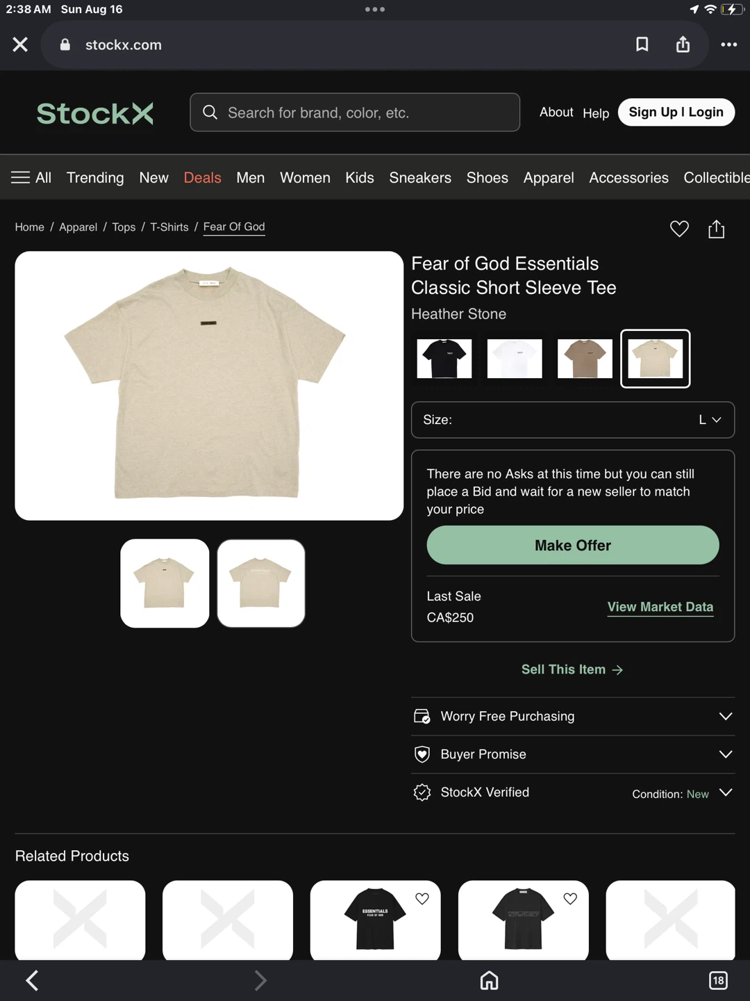 Fear of God Essentials Classic Short Sleeve Tee - photo 4
