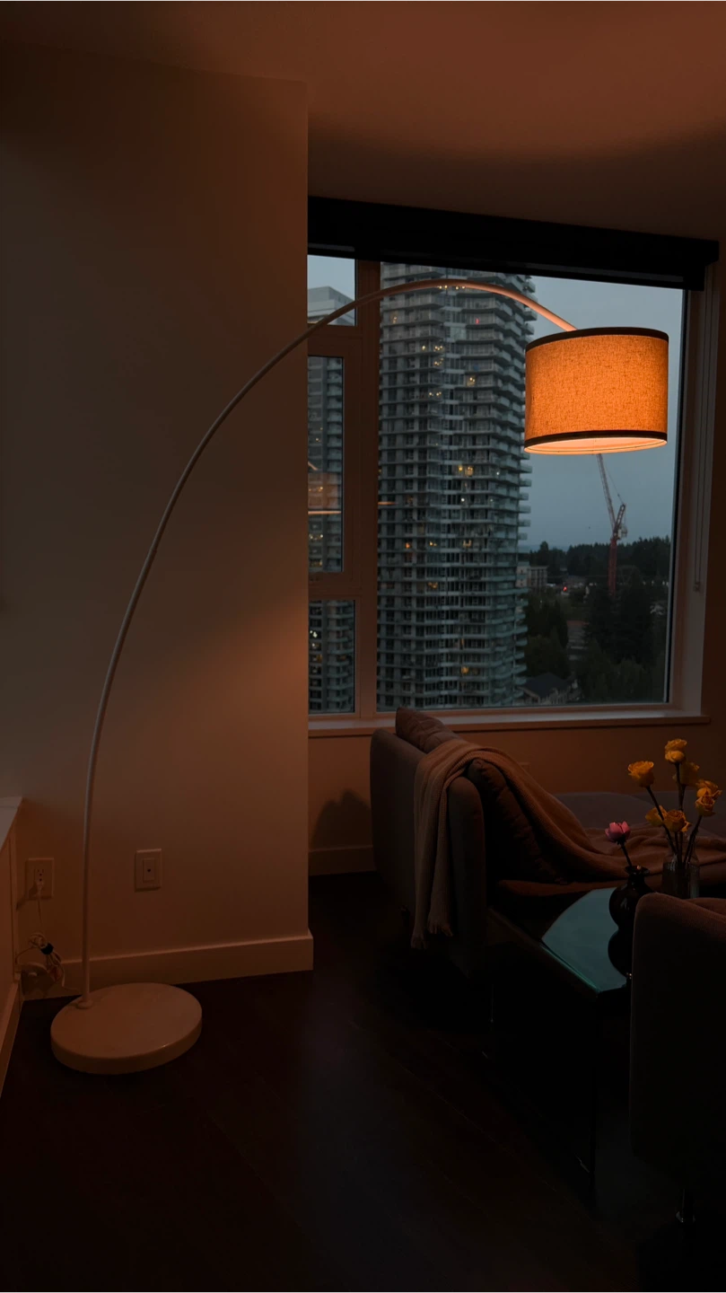 Arched Floor Lamp w/ Heavy Marble Base - photo 2