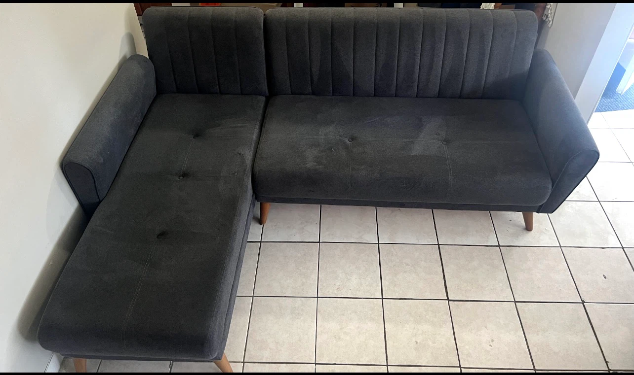 Modern Dark Gray L-Shape Sectional Sofa Bed / Convertible Couch - photo 3