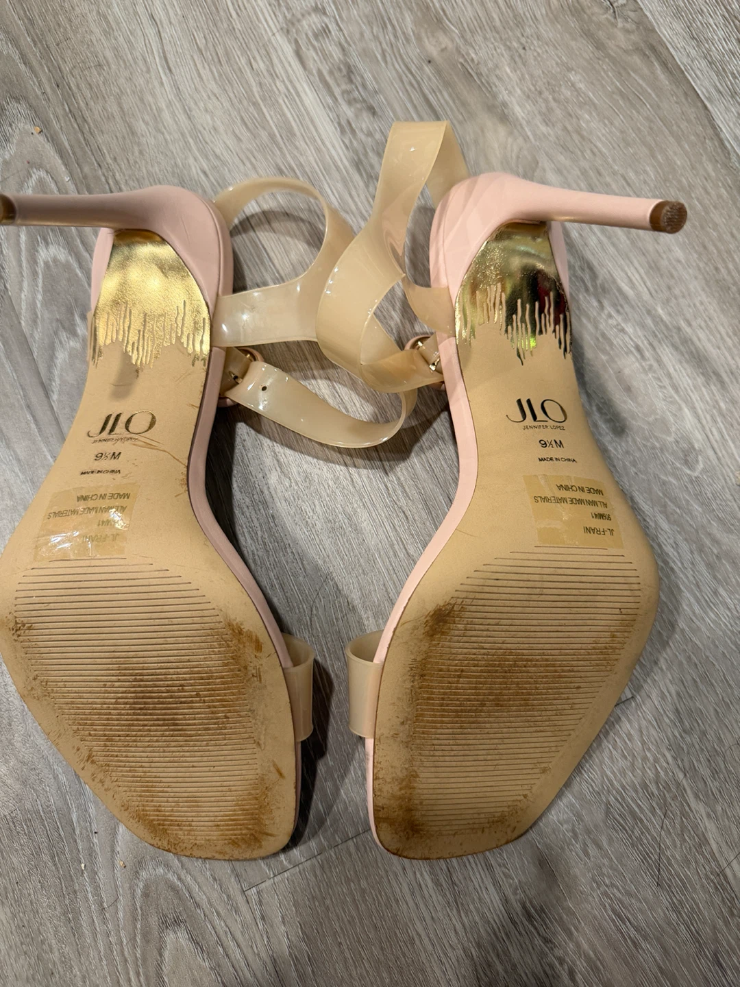 JENNIFER LOPEZ Pink Jelly Strap Heels Size 9.5 - photo 2