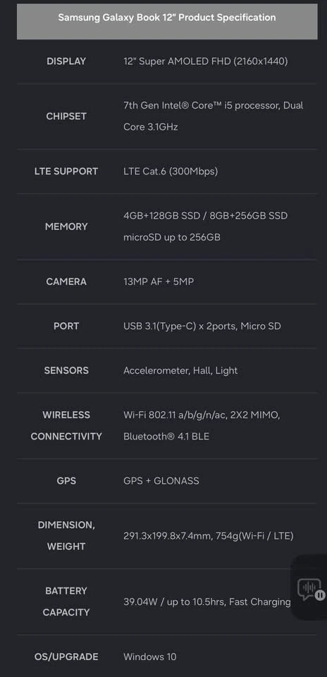 Samsung Galaxy Book 12-inch Tablet - photo 4