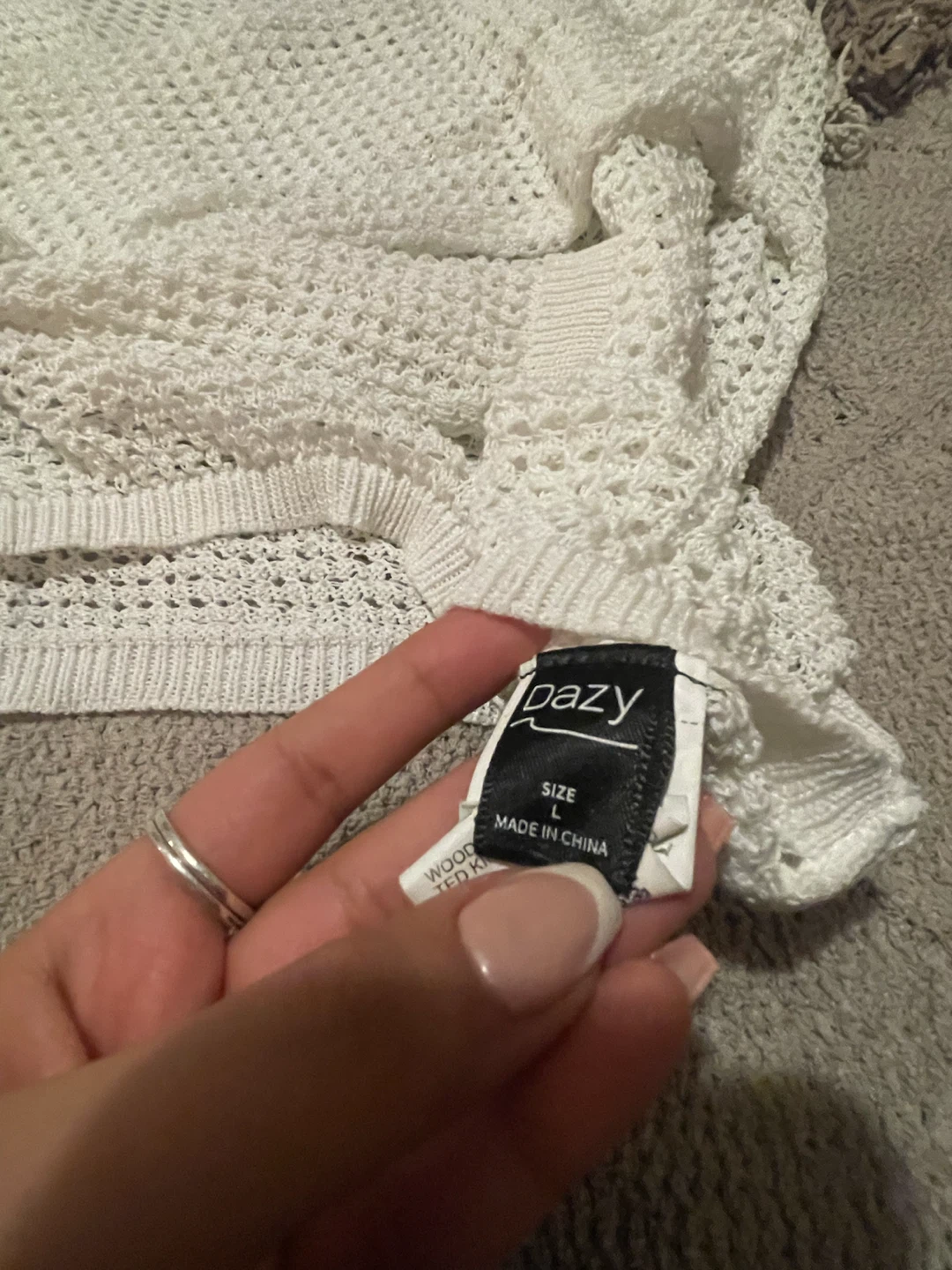 Dazy White Knit Sweater cover up - photo 3