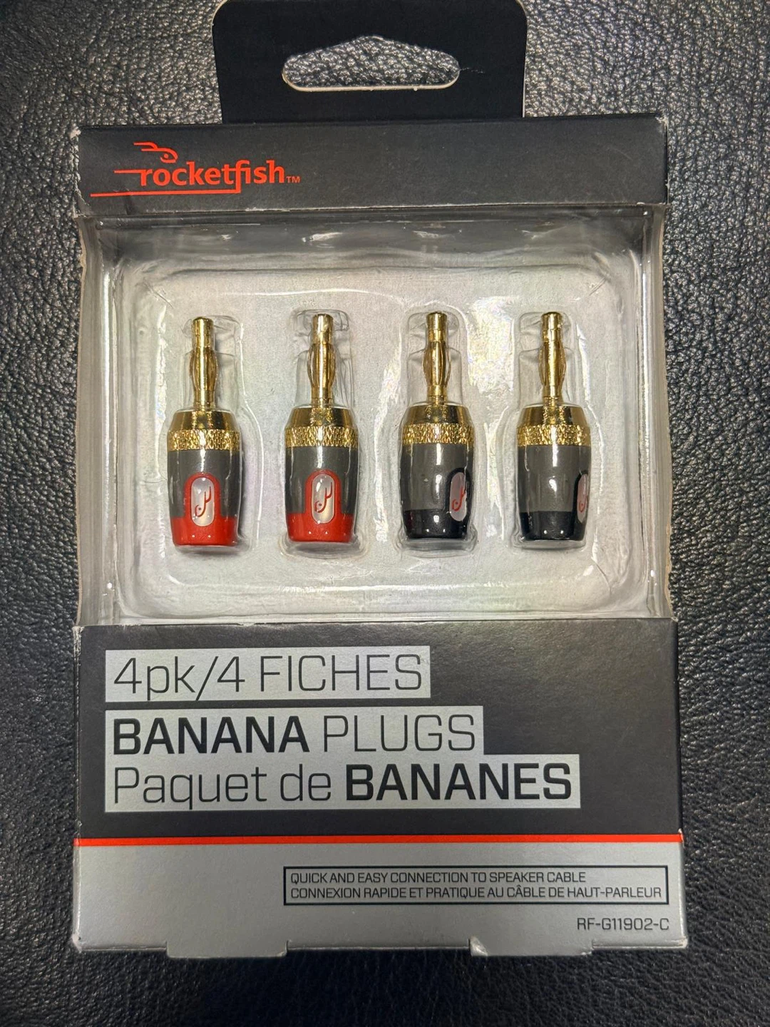 Rocketfish 4pk Banana Plugs