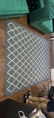 Gray Quatrefoil Area Rug - photo 4