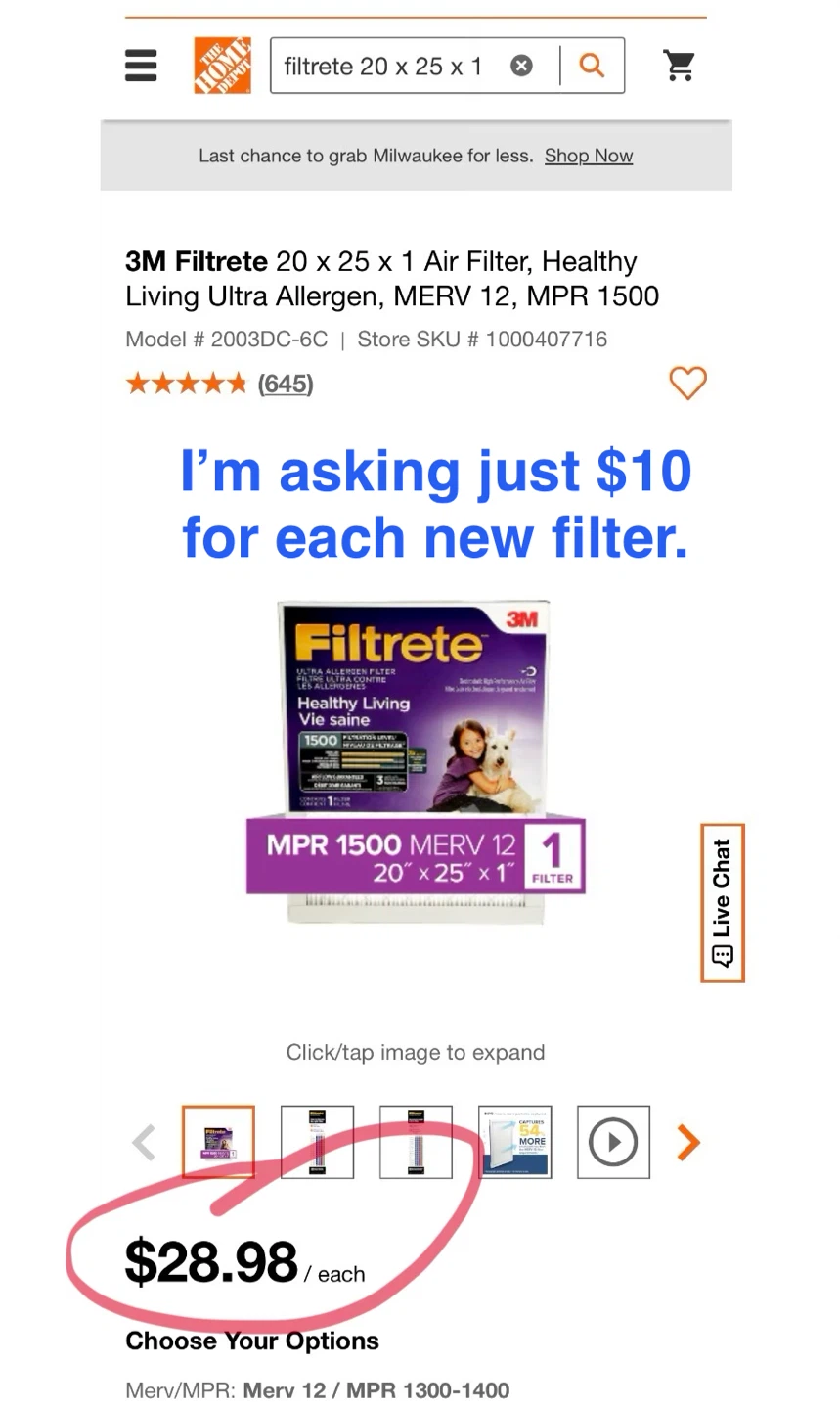 NEW: Factory Sealed “Filtrete” 20x25x1  Filters - photo 4