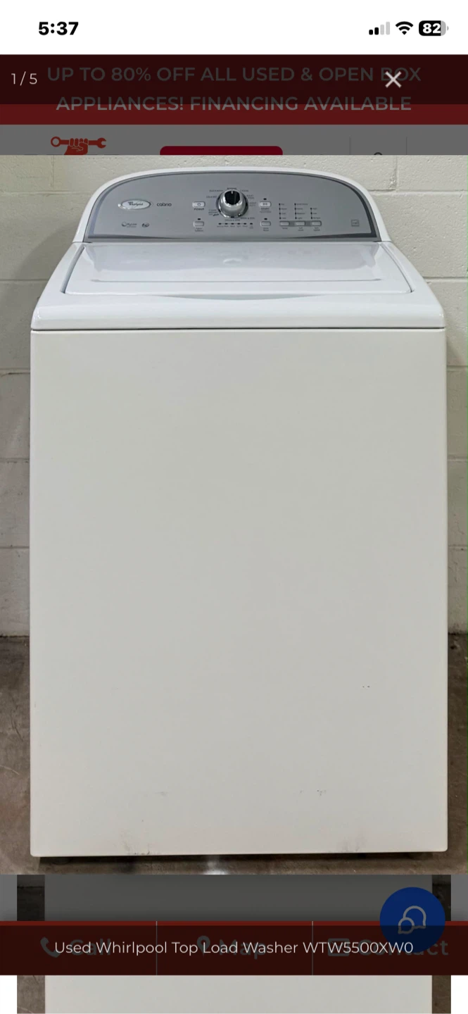 Whirlpool Top Load Washer TW4950HW