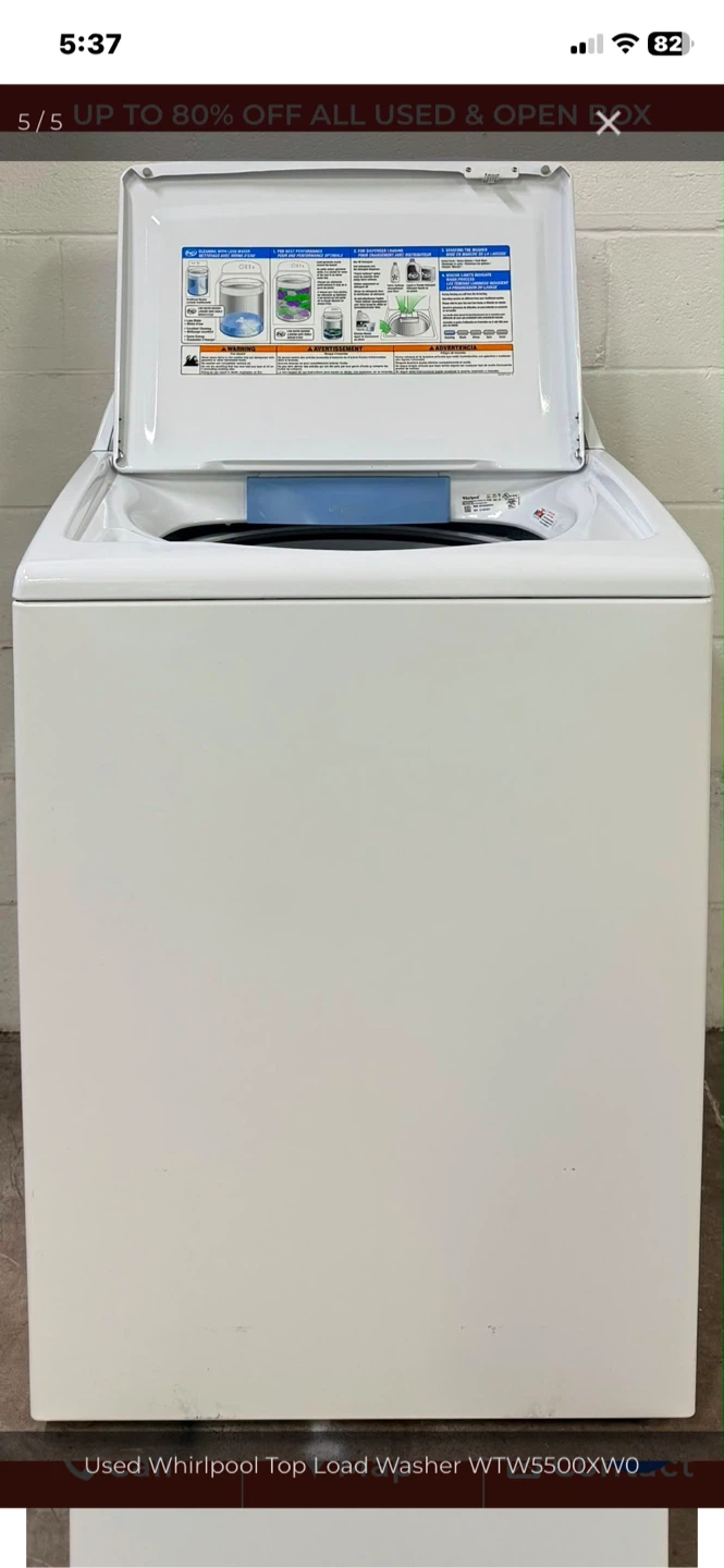 Whirlpool Top Load Washer TW4950HW - photo 2
