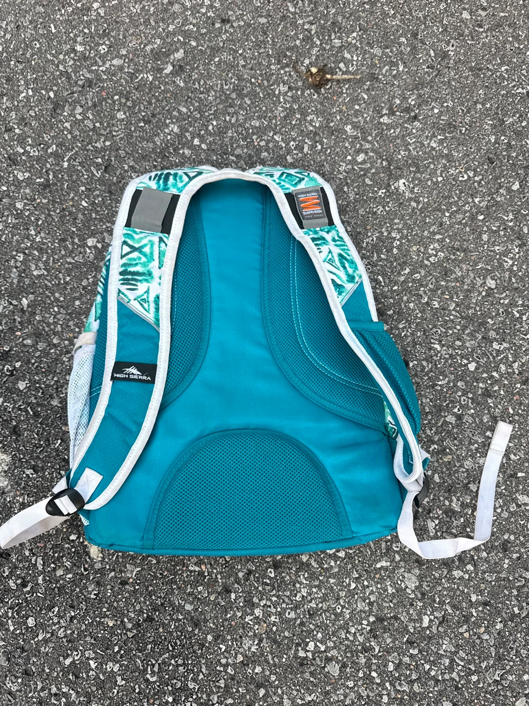 High Sierra Teal & White Geometric Backpack