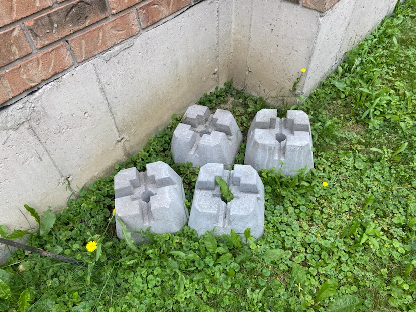 Set of 4  or 5 Concrete Deck Blocks