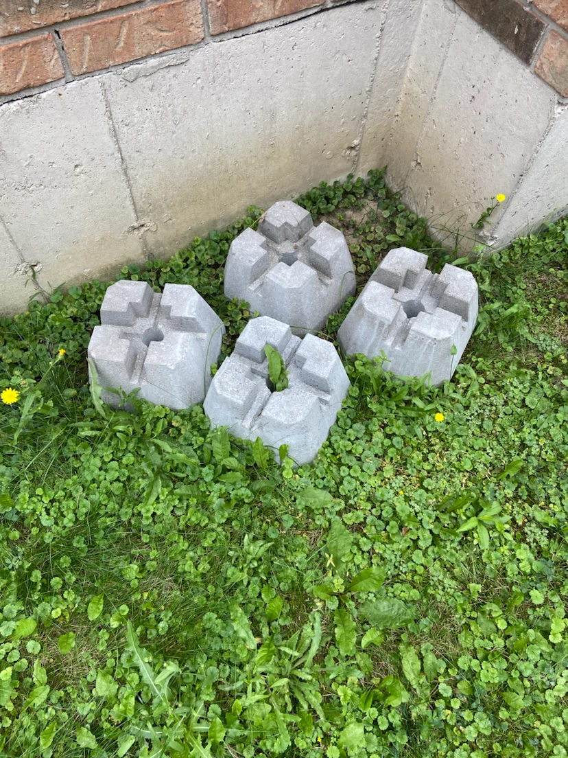 Set of 4  or 5 Concrete Deck Blocks - photo 2