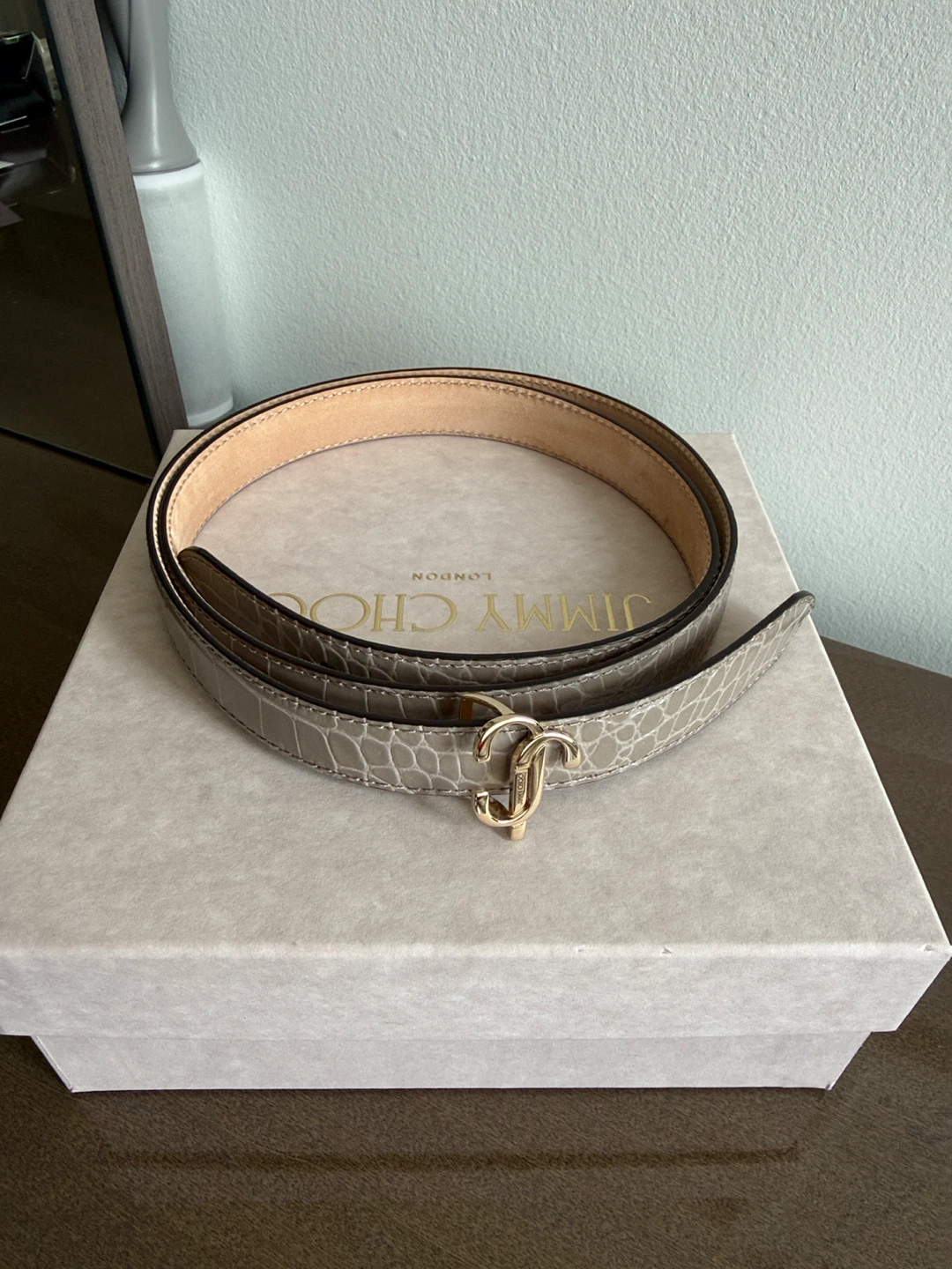 Jimmy Choo authentic Crocodile Embossed Leather Belt - photo 2