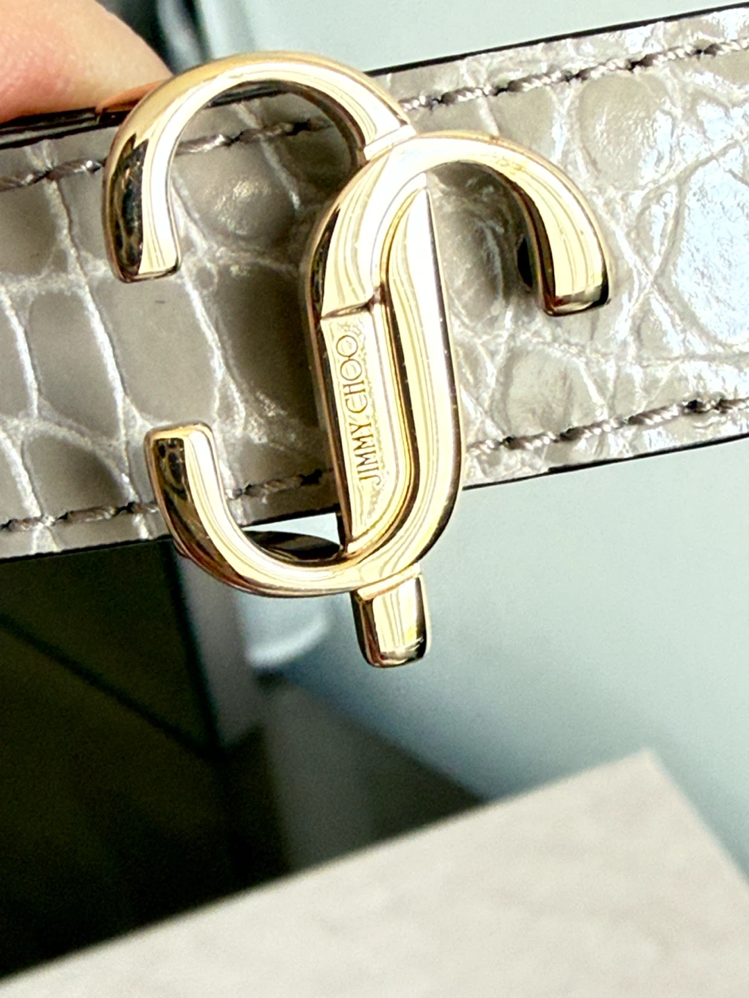 Jimmy Choo authentic Crocodile Embossed Leather Belt - photo 3