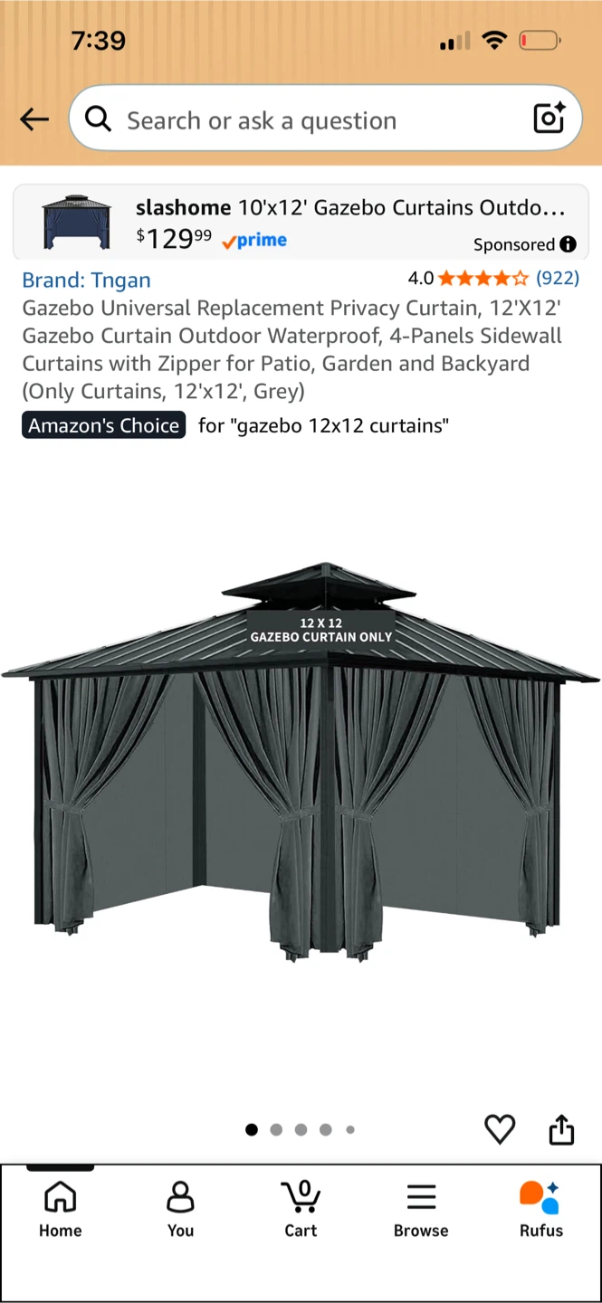 Tngan 12'x12' Gazebo Curtains - photo 2
