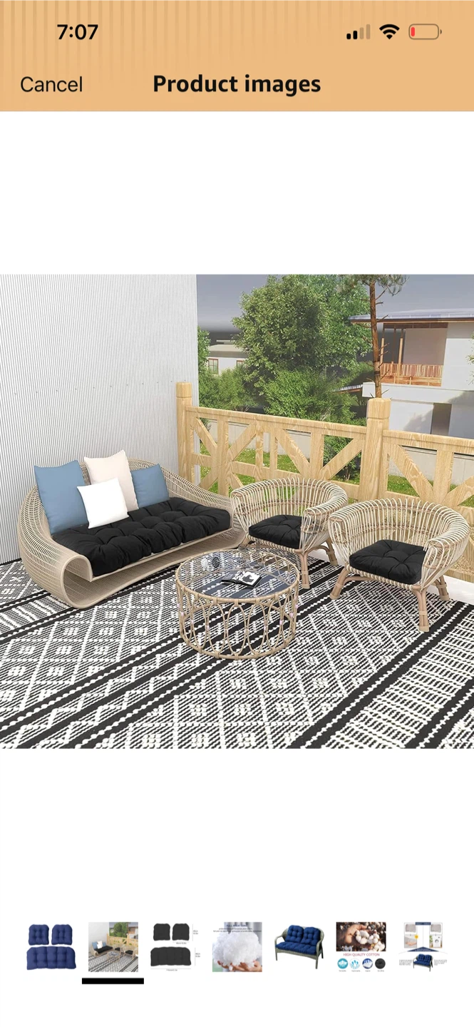 Navy Blue Patio Loveseat Cushions - photo 2