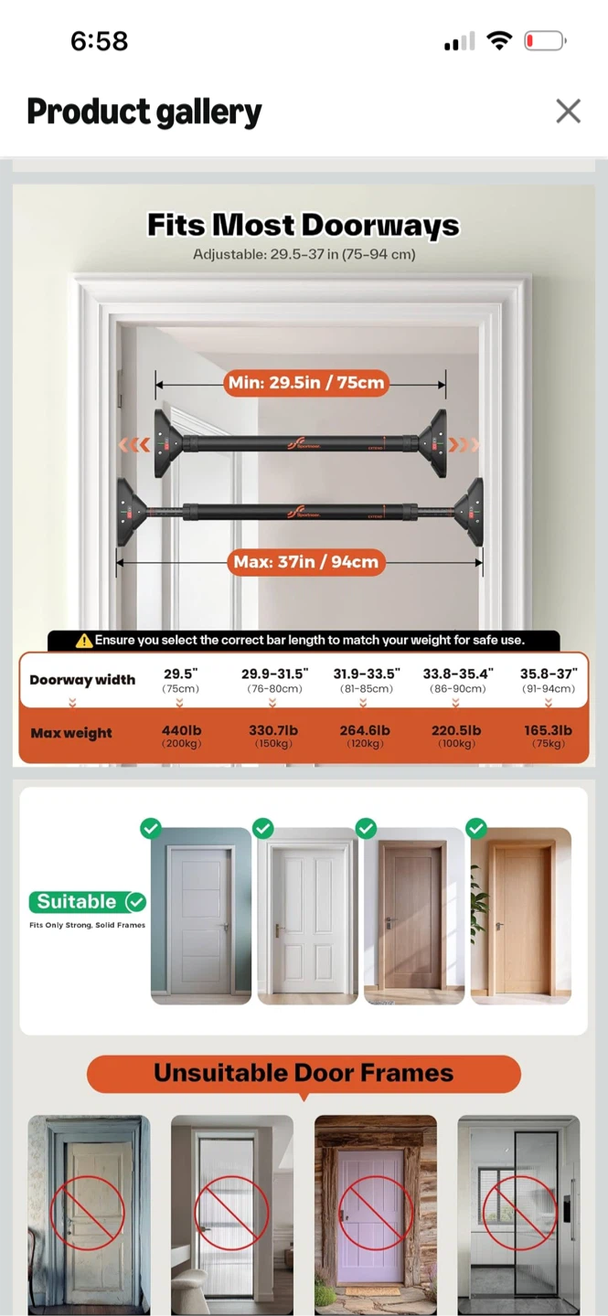Sportneer Pull Up Bar - photo 2