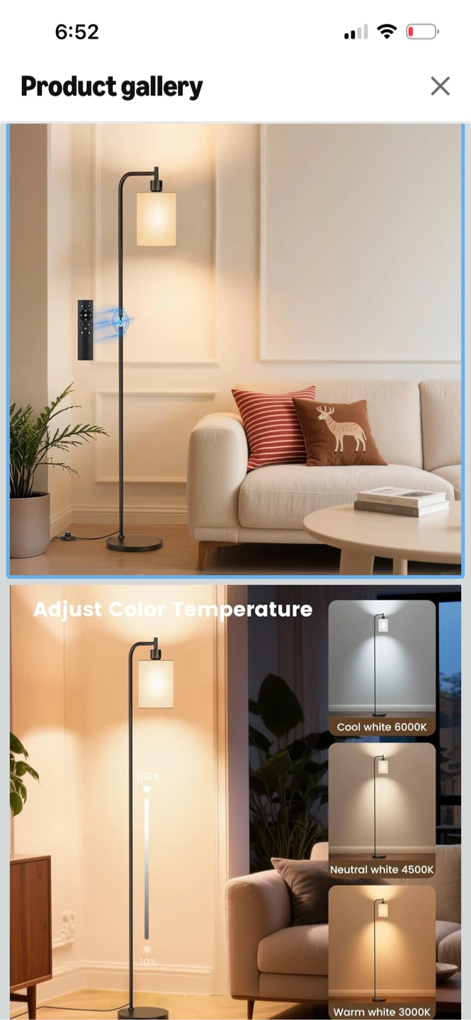 SIBRILLE Floor Lamp Remote Control & 3 Color Temps