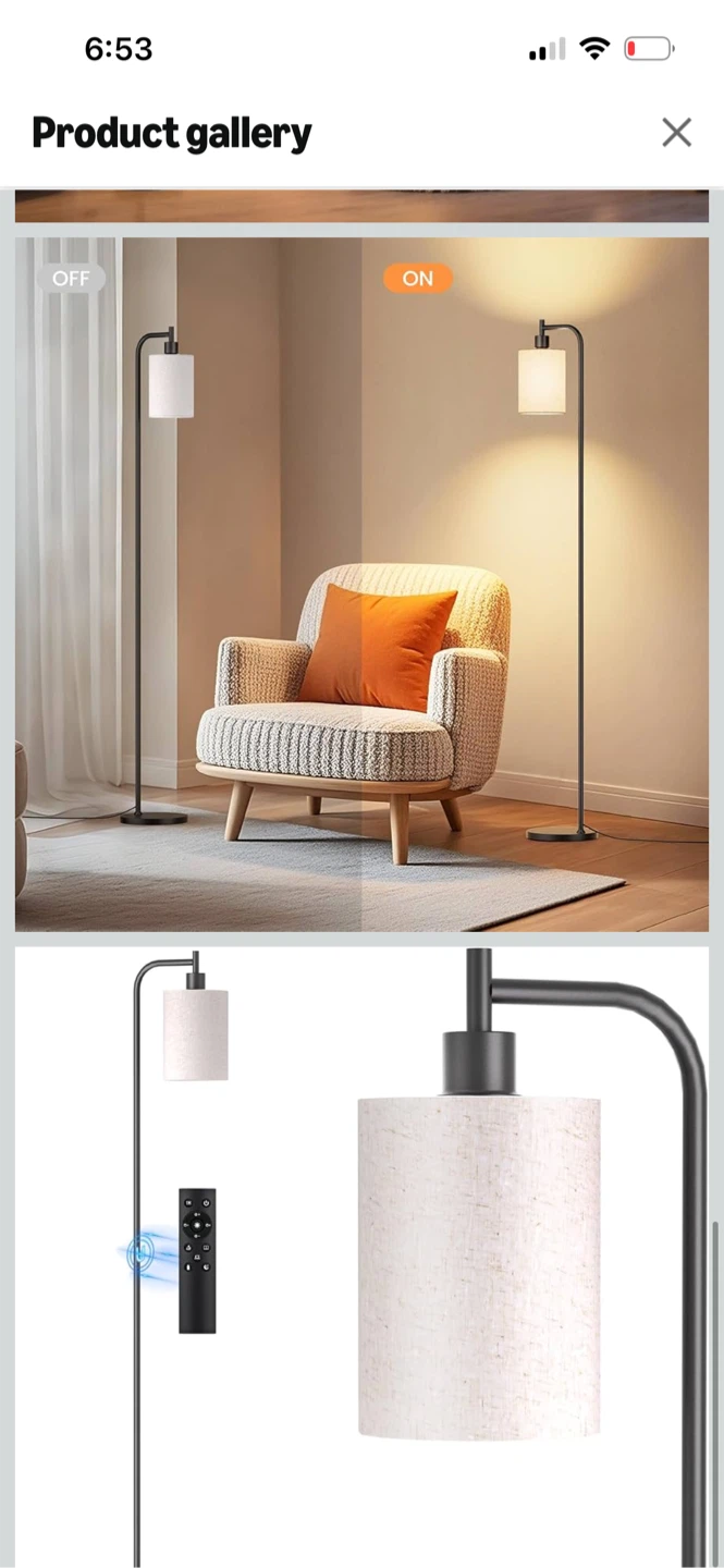 SIBRILLE Floor Lamp Remote Control & 3 Color Temps - photo 3