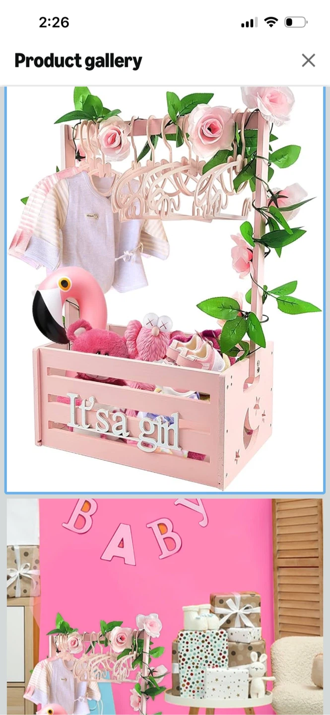 Pink Wooden Baby Shower Closet Organizer